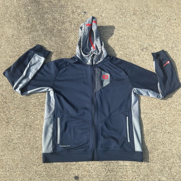 Nike Other - Nike Blue and Gray Zip Up Sweater with Hood